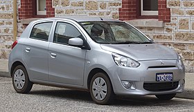 2013-2015 Mitsubishi Mirage (LA) ES hatchback (2018-11-02) 01.jpg